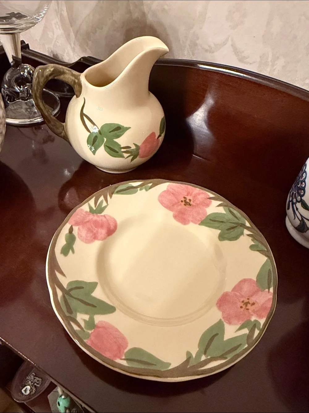 Franciscan desert rose Creamer and Saucer